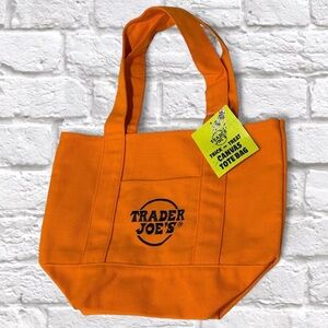 Trader Joe's Orange Canvas Tote Bag